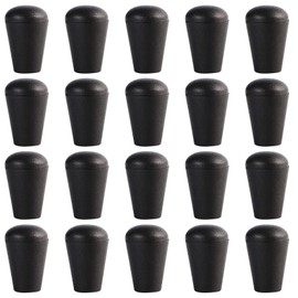 Haiker 20 Pcs Black Color Plastic Cord Lock Stopper Detachable Cap Cord Locks Stop End for Lanyard Backpack Clothing