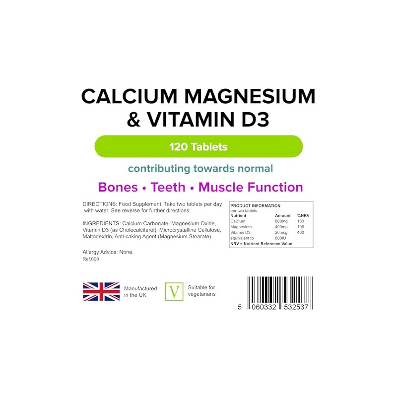 Lindens - Calcium Magnesium & Vitamin D - 120 Tablets