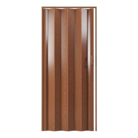 PVC Foldable Accordion Doors or Privacy Room Divider for Internal Use (Walnut, 48)