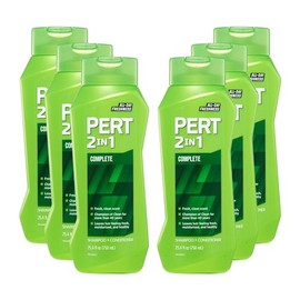 PERT 2 in 1 Complete Clean Shampoo and Conditioner - Mens Shampoo for Daily Use - Hair Conditioner for Men - Removes Dirt, Oil, and Build Up - 6 pc