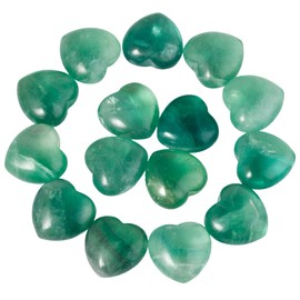 Nupuyai Pack of 5 Gemstone Heart Crystal Healing Stone Heart Shape Palm Stone Worry Stone Lucky Charm Heart Stone for Jewellery Making Decoration