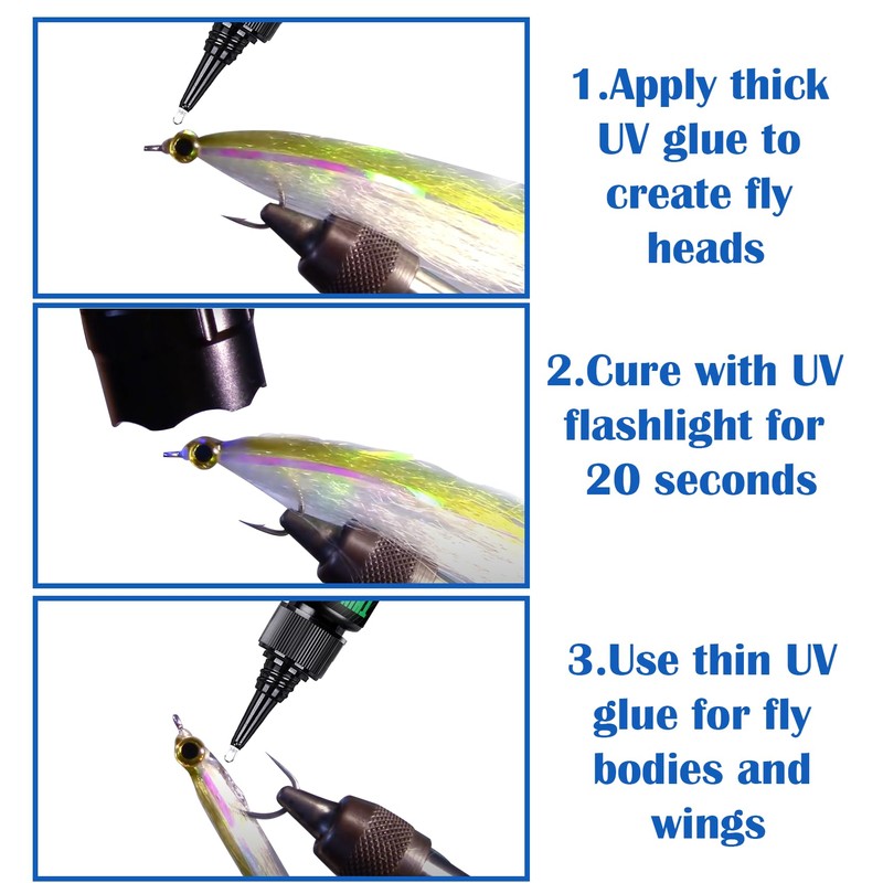 EUPHENG UV Clear Glue Thin Formula for Fly Tying, Fast