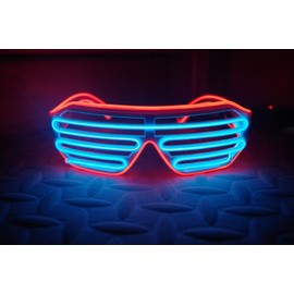 Illuminated Apparel Blue & Red Neon LED Light Up Glasses Glow Party | Festival | Rave
