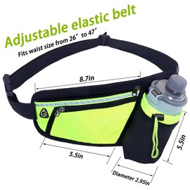 IKOPFLN Gürteltasche, Bauchtasche Laufen, Bauchtasche mit Flaschenhalter, Atmungsaktiv Sport Hüfttasche, mit Flaschenhalter Damen und Herren, für Laufen Camping Klettern Radfahren