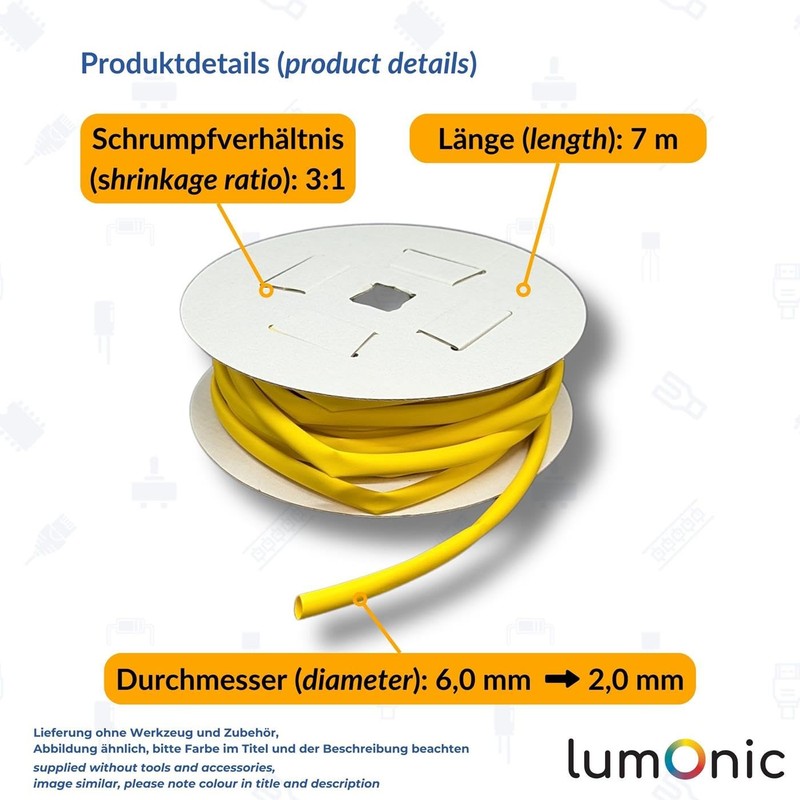Lumonic 7 m Shrink Tubing Box 3:1 Transparent – Here