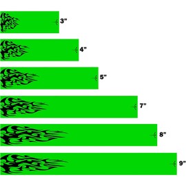 White Water Archery Tribal Flames Fluorescent Neon Green with Black Flames Arrow Wraps 15 Pc Pack Choose Length Width (7, 1.4)