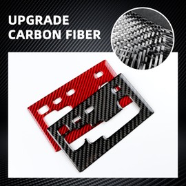 FXETRNL Gear Shift Inside Frame for Chrysler 300 300C (2005-2007), Real Carbon Fiber for Dodge Charger Magnum(2005-2007) Center Console Cover Decor Interior Car Accessories Panel, Black (Shape 7)