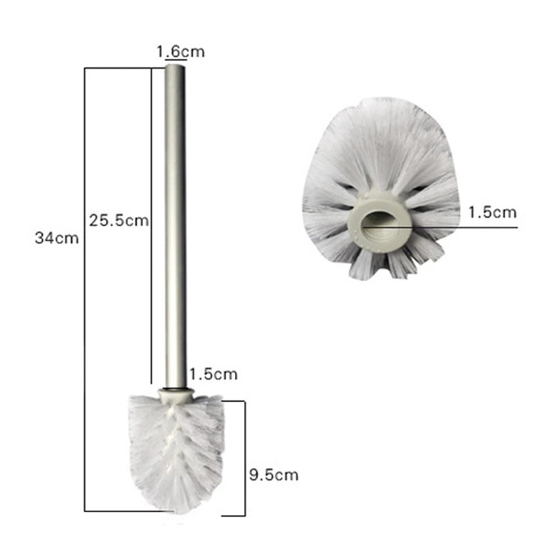 1 x toilet brush + 5 x replacement brush heads,