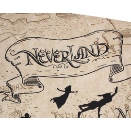 Northwest Disney's Peter Pan Neverland Map Compass Tapestry for Bedroom Wall Hanging for Living Room Dorm Home Decor 40"x35"