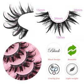 outopen 10 Pairs Wispy False Eyelashes Doll Manga Lashes 20mm Wet Long Dramatic Fairy Fake Eyelashes Long Strip Lashes