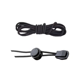 Pack of 6 2 m Elastic Rubber Cord, 2.5 mm Rubber Cord with 12 Pieces Cord Locks 2 Holes and 12 Pieces Tail Clip, Rubber Cord for Shoelaces, Clothes, Hats, Backpacks, Black and Beige