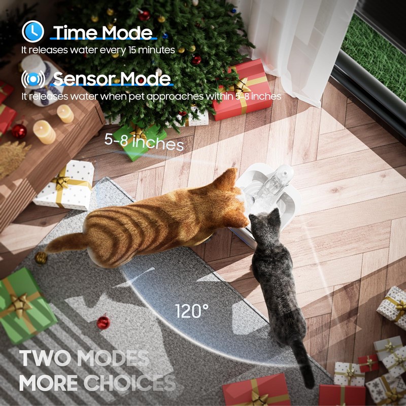 Cat Water Fountain - True Wireless Pet Water Fountains for