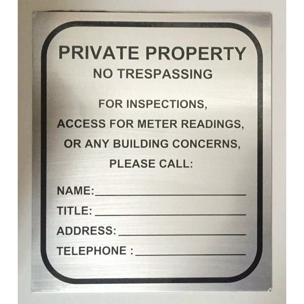 BuildingSigns.com ONE (1) Sign -Private Property - NO TRESPASSING for