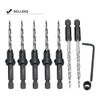 Nvanvmm 5Pcs Wood Countersink Drill Bit Set with 2Pcs Counter