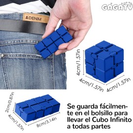 GAGATY Infinity Cube Fidget Desk Toy - Cubo mágico Infinito de Aluminio de Primera Calidad con Funda Exclusiva, Resistente, Pesado, Alivia el estrés y la ansiedad, para Add, ADHD, OCD