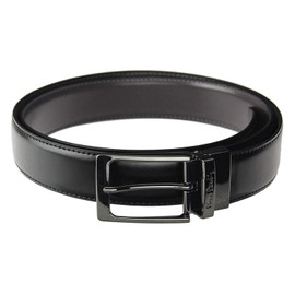 Pierre Cardin Men's Belt with Classic Clasp 100% Natural Leather Minimalist Elegant Stylish Colour Double, Black_brown