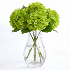 4 Pcs Real Touch Artificial Hydrangea flowers，Realistic Fake Flowers，Green
