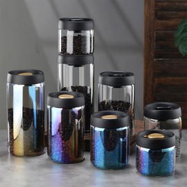 TQUXNGA Vakuumversiegeltes Glas Frischhaltedose für Nüsse und Getreide, Aufbewahrungsbehälter für Zutaten, Konservierungsglas