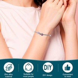 20 Pcs Snake Chain Bracelet with Jewelry Helper, Adjustable Snake Bracelet Chain with Heart Lobster Clasp Extender for Women Jewelry Making