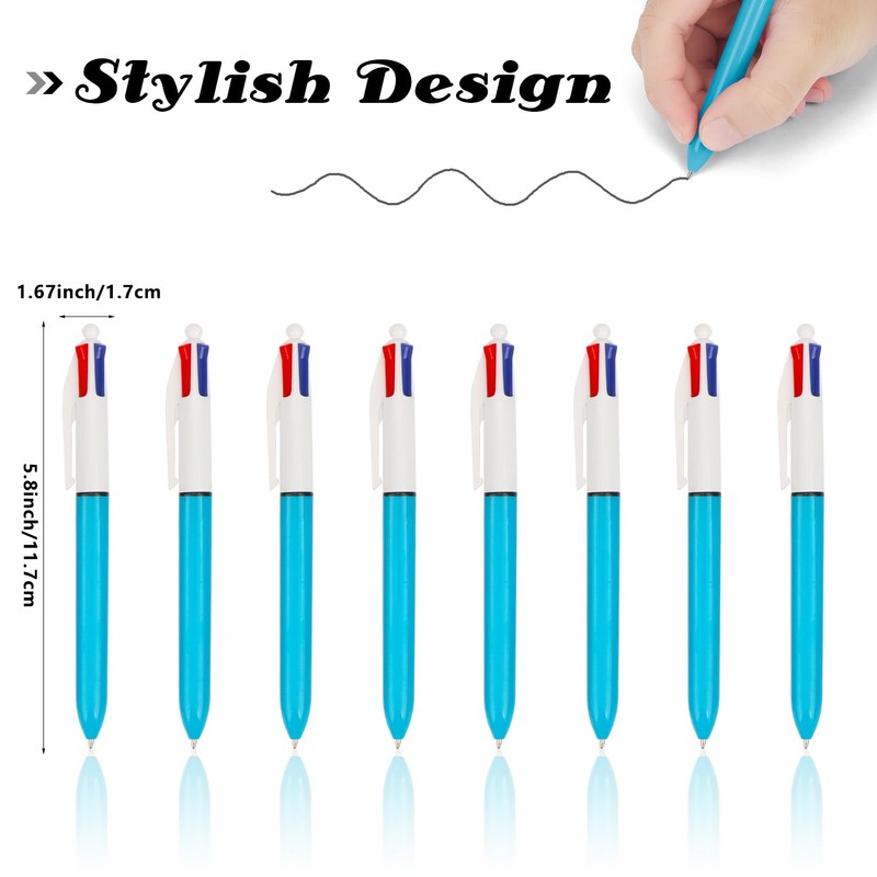 MOTIBACK 8 Pcs 4 Colour Pens, 1.0 mm Multi Coloured