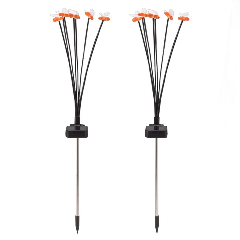 2Set Solar Bee Garden Lights IP65 Waterproof 8 LED Decorative