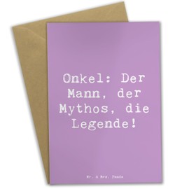 Mr. & Mrs. Panda Grußkarte Spruch Onkel Legende - Geschenk, Familie, Liebe, Klappkarte, Weihnachten, Held, Glückwunschkarte, Ansichtskarten,