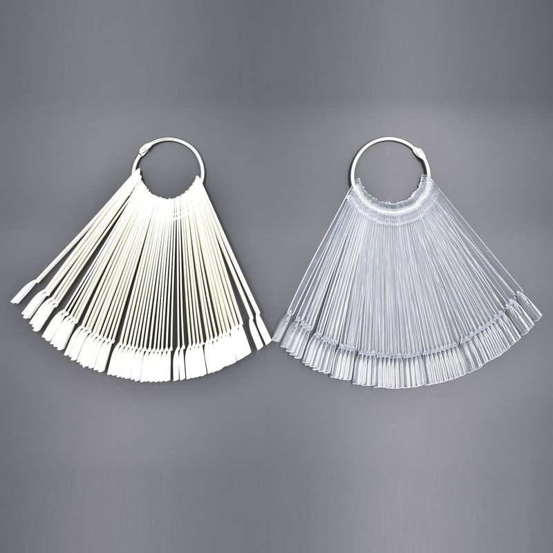 100 Tips White and Transparent Plastic Polish Board Nail Art