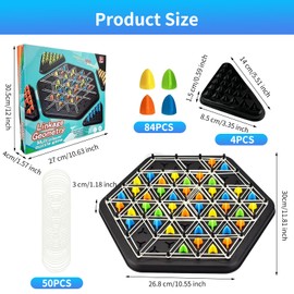 Geometric Chess Game,chain triangle chess game,Chain Geometric Chess,triangle game rubber band game,Board Games for Kids Adults 2-4 Player Birthday Gifts (Geometric)
