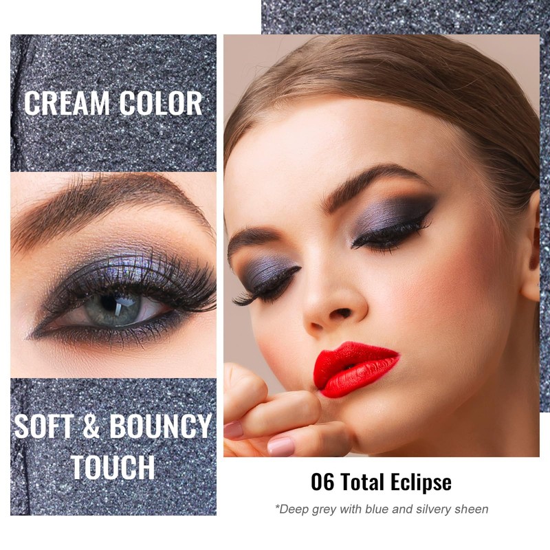 Oulac Grey Cream Eyeshadow, Waterproof Highly Pigmented Glitter Eye Shadow