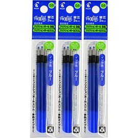 Pilot LFBTRF30EF Frixion Ball Refill for Multi-Color Type, 3 Refills per Pack x 3 Packs, Blue