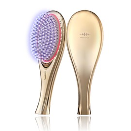 Introduced in "Petit Branch" Wavewave Wave EMS Airbrush Hair Brush Female Present Red LED Hair Brush Shiny Hair Smooth Cushion Brush Gift (Gold)