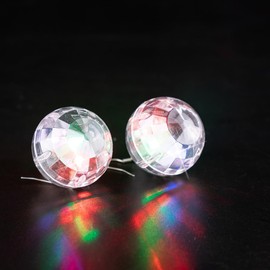 2 Pcs LED Disco Ball Necklaces Light up Party Necklaces 70s Party Decorations Accessories Women Disco Ball Costume Party Favors for Women Dance Supply (Earring & Necklaces)
