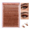 Brown Wispy Lash Clusters Natural Puffy Eyelash280 Pcs, 80D Curly