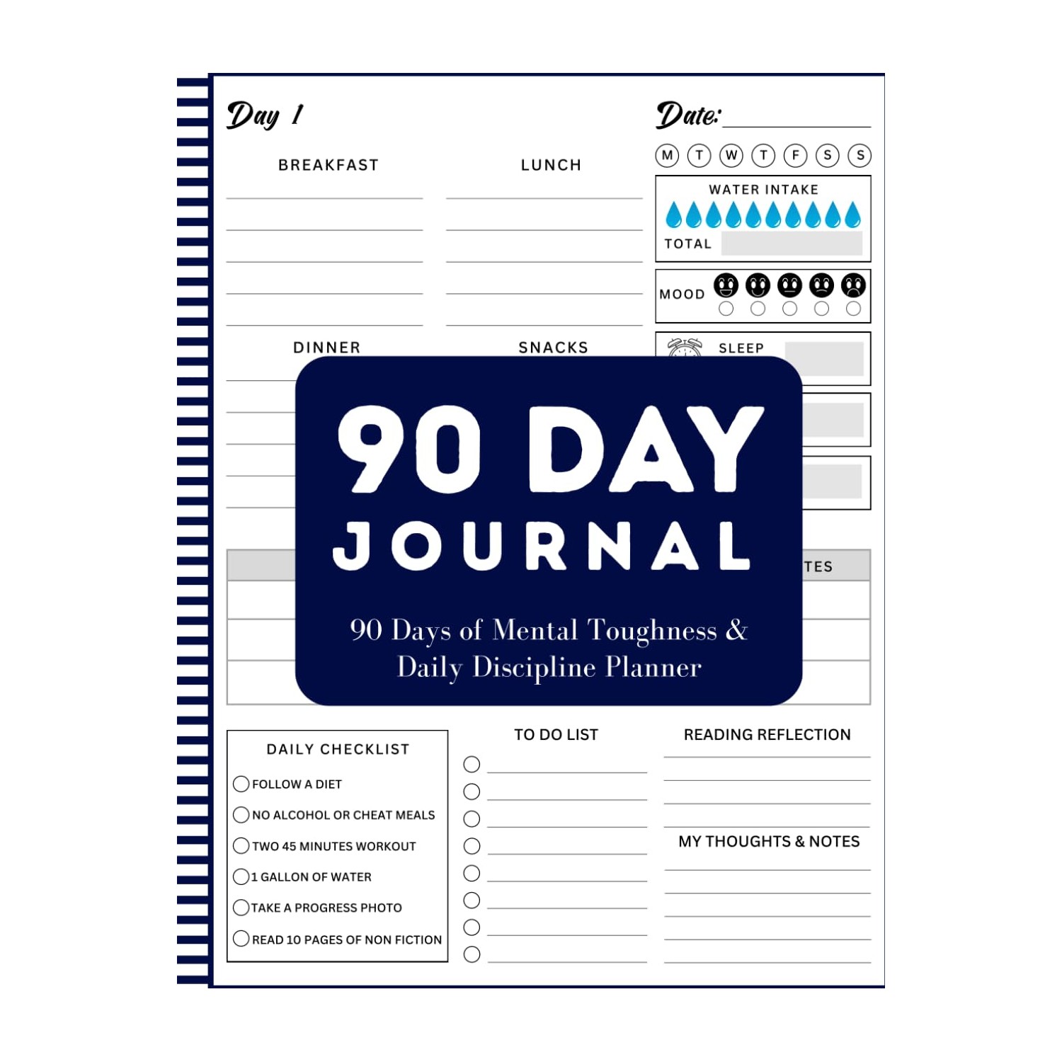90 Day Journal and Challenge Tracker: Challenge Your Self Tith This ...