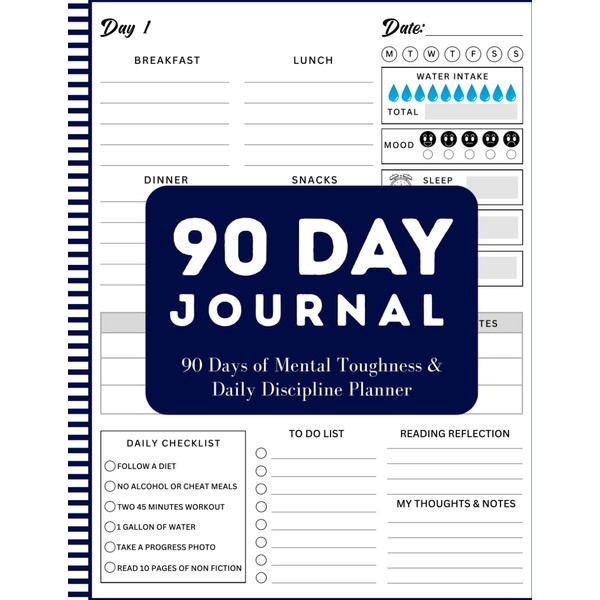 90 Day Journal and Challenge Tracker: Challenge Your Self Tith