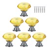 BOZONLI 6pcs 30mm Yellow Crystals Glass Drawer Knobs Cupboard Knobs