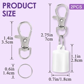 BEIQIYA 2pcs Lip Balm Keychain Cap, Portable Lip Gloss Keychain for Summer Fridays & ELF Reviver Melting, Lipstick Holder Case with Keyring for Commute Travel Outdoor Activities