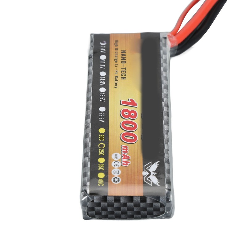 7.4V 1800mAh 3s 25C Battery With XT60 Plug Lightweight Lithium