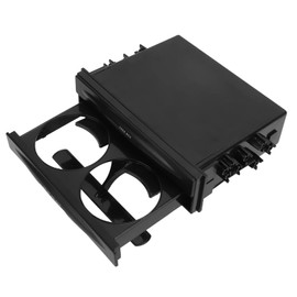 CD Storage Case 2 in 1 Car Radio Storage Box Multi-Purpose ABS Universal 1DIN 2-Layer Black Drink Holder for Collecting Items