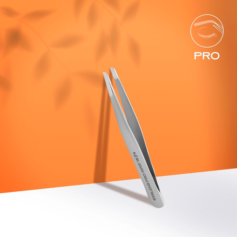 STALEKS PRO Expert 10/4 Precise Stainless Steel Eyebrow Tweezer