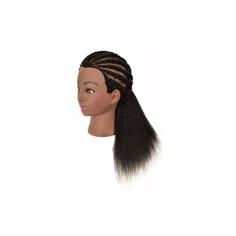 FUAI Maniqui Cabeza Cabello Natural Negro 55 Cm Coloración Fuai