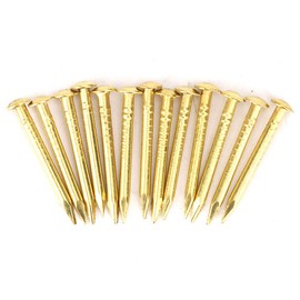 Brass Escutcheon Tacks, Round Head Nail Furniture Hinge Hardware Assortment Kit Accessories Pins Threaded Nails Upholstery Tack Metal Decorative Antique Vintage Pin Repairs Replacement 100Pcs18mm
