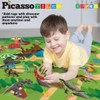 PicassoTiles Dinosaur Play Mat Toys 32pc Dino Playset STEM Activity