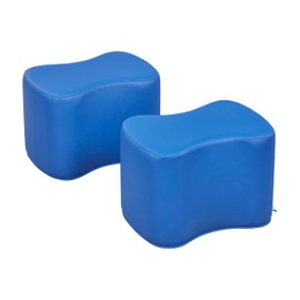 ECR4Kids SoftZone Toddler Modular Stool Set, Flexible Seating, Blue, 2-Pack
