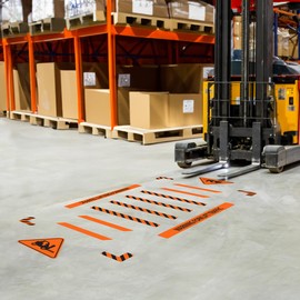 AccuformNMC Slip-Gard Vinyl Crosswalk Kit, Warning Forklift Crossing, Made in The USA, WFK33
