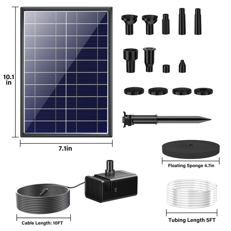 Biling 7.5W Solar Water Pump Outdoor, Solar Pond Pump Solar