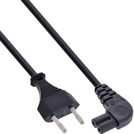 InLine 16650X Power Cable Power Plug to Euro 8 C7 Plug Angled 0.5 m