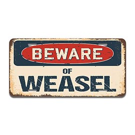 SignMission Beware of Weasel Aluminum License Plate | License Plate 12" X 6" Fits Any Car, Truck, SUV, RV, or Trailer | Made in The USA
