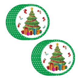 Christmas Party Paper Plates 9inch,Winter Snowflakes Christmas Tree Disposable Paper Plate Christmas Tableware Decor for Winter Holiday Birthday Xmas Party Supplies Christmas Paper Plates Decorations