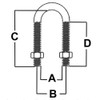 Morris 21841 Malleable U-Bolt Pipe Clamp, 3/4"